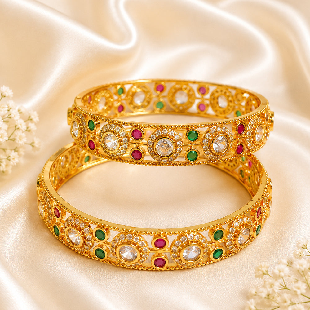 Ruby-emerald circular mesh kada