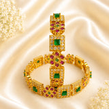 Ruby-emerald flower kada