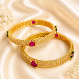 Ruby-emerald stone kada