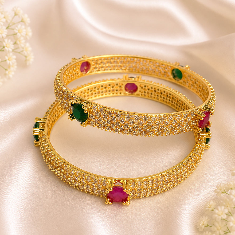Ruby-emerald stone kada