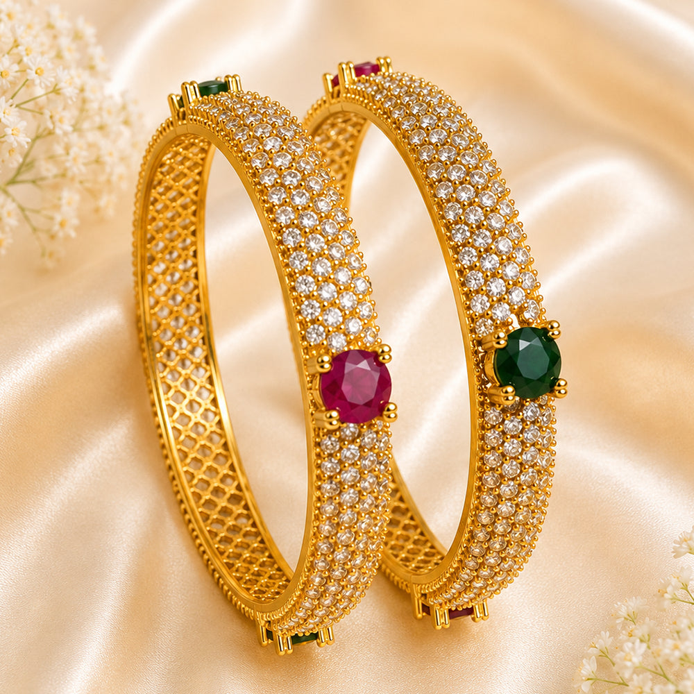 Ruby-emerald stone kada