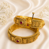 Antique Matte Gold Rajwada Kada