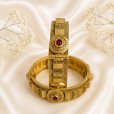 Antique Matte Gold Rajwada Kada