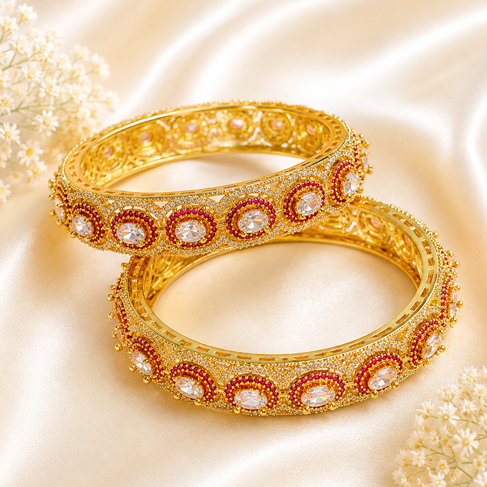 Ruby-white round AD kada