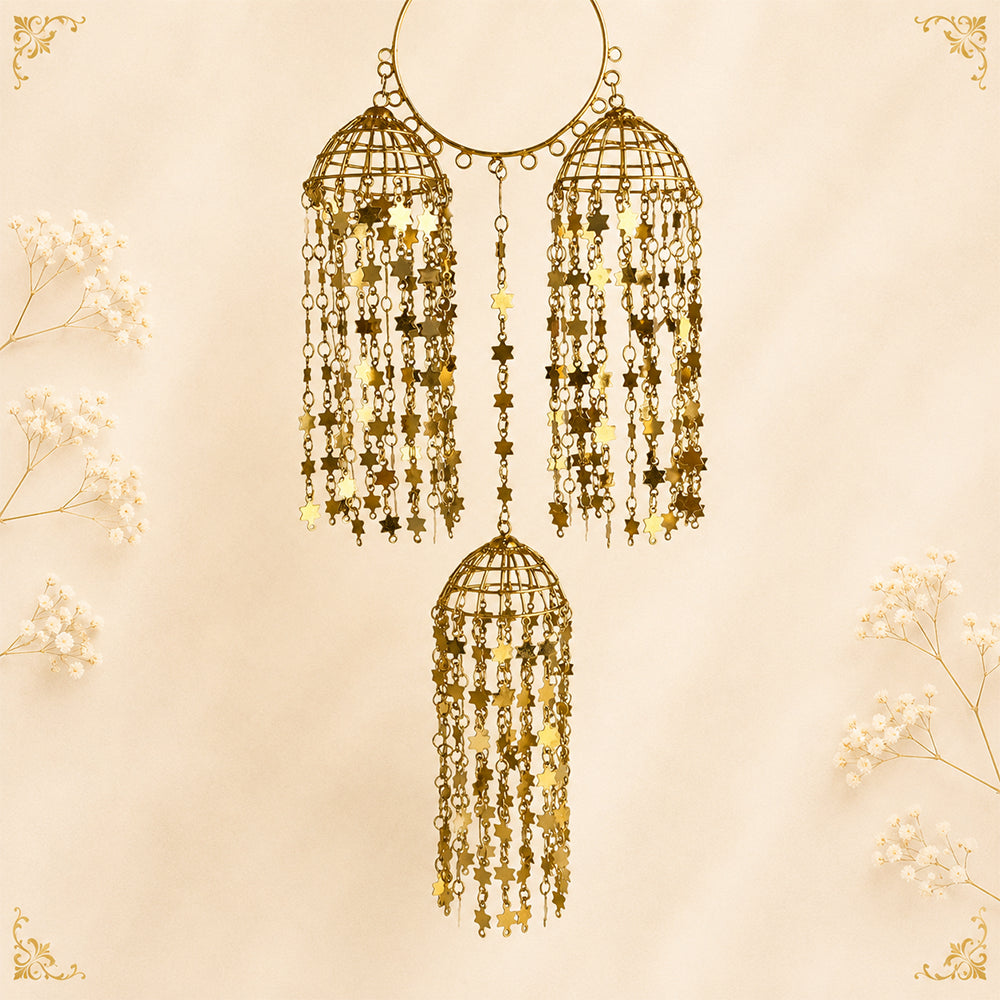 Small Dome with Star Design Hanging Chain Bridal Kalira