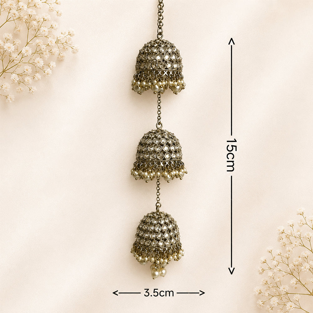 Small Jhumka with Round Polki Stone