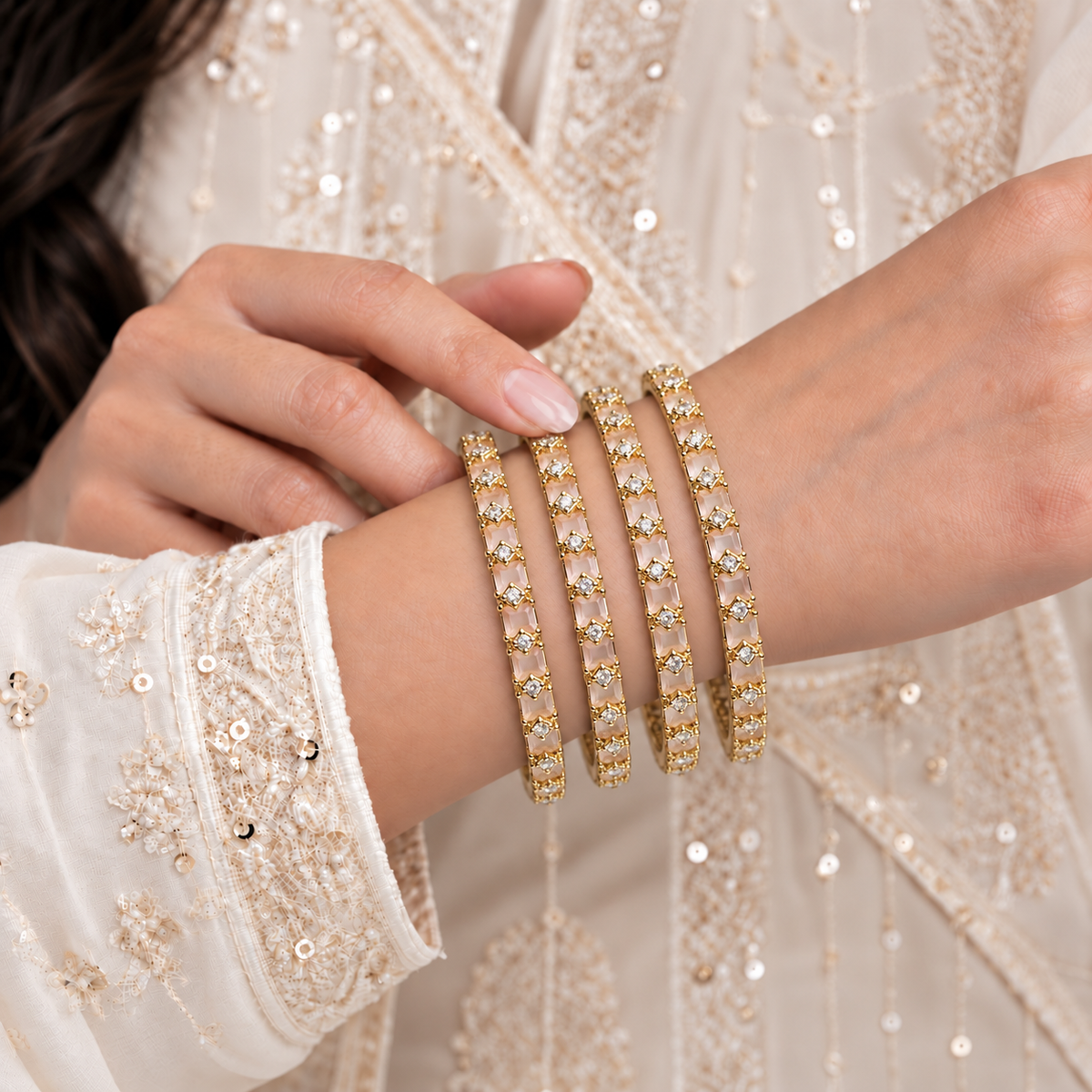 Square Line AD Stone Kada
