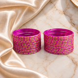 Striped Print Glass Bangles