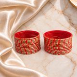 Striped Print Glass Bangles