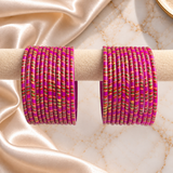 Striped Print Glass Bangles