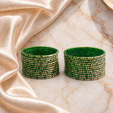 Striped Print Glass Bangles