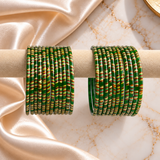 Striped Print Glass Bangles