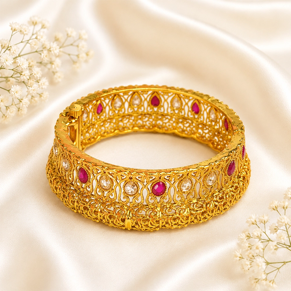 Taditional Gold Plated Polki Kada