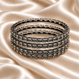 Textured Link-Pattern Bangles