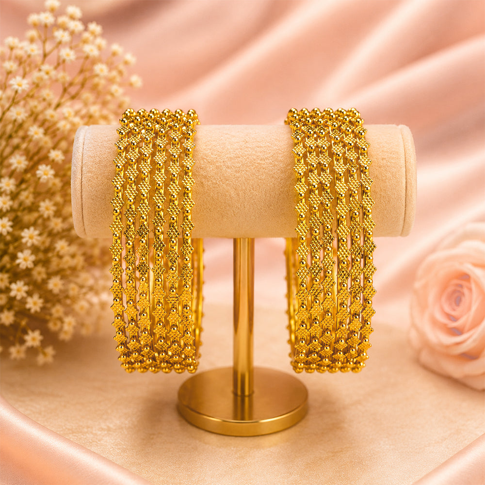 Triangle-Ball Chain Texture Bangle