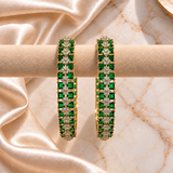 Twin Row Floral AD Stone Kada