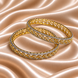 Two-Tone Leaf AD Stone Kada