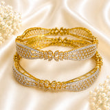 Twotone (gold/silver) plated AD kada 0012