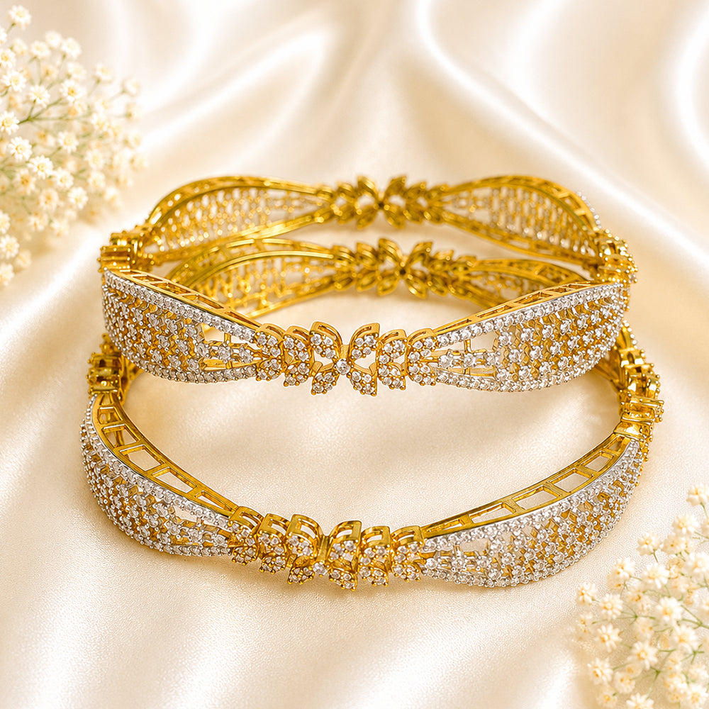 Twotone (gold/silver) plated AD kada 0012
