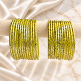 Wavy Gold Print Glass Bangles
