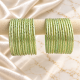Wavy Gold Print Glass Bangles