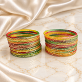 Wavy Gold Print Glass Bangles