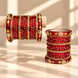 Tulip Bloom Glass Bangle Set