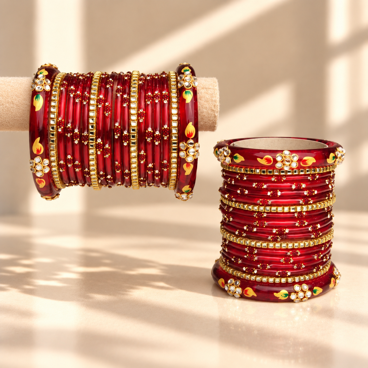 Tulip Bloom Glass Bangle Set