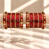 Tulip Bloom Glass Bangle Set