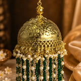 Traditional Jhumar-Style Bridal Kalira Pastel Green Bead Strands