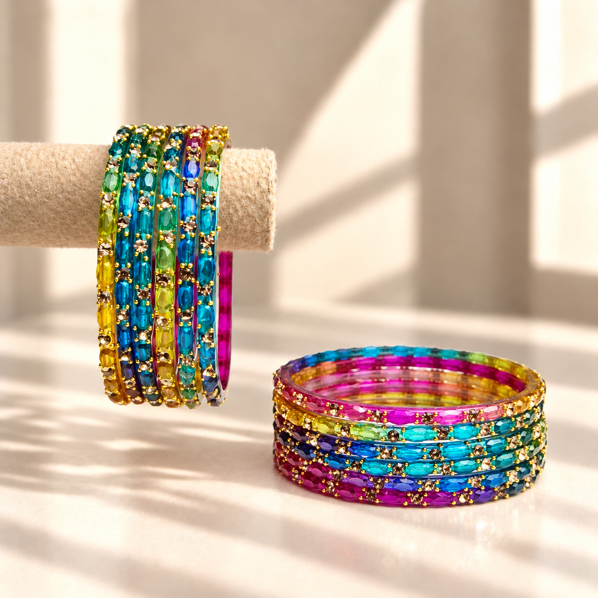 Sparkle Line Stone Bangles