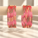 Pearl Line Glass Bangle
