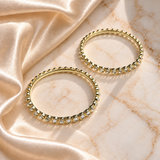 Single Line Dot Kundan Line Bangles