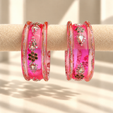 Drop Stone Short Glass Kada Bangle Set