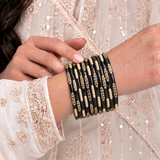 Pearl Line Glass Bangle