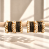 Drop Border Glass Bangle Set