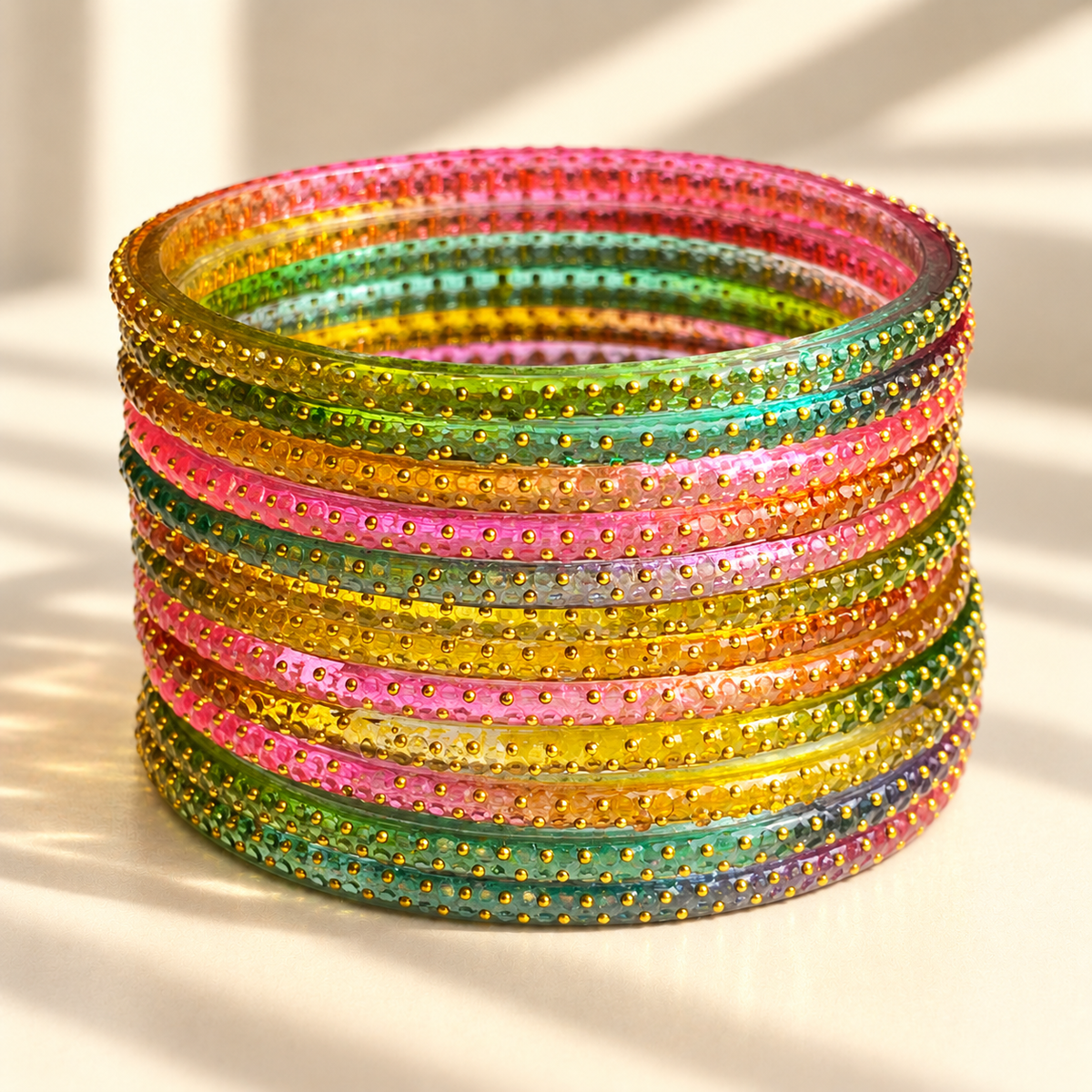 Golden Dot Glass Bangle