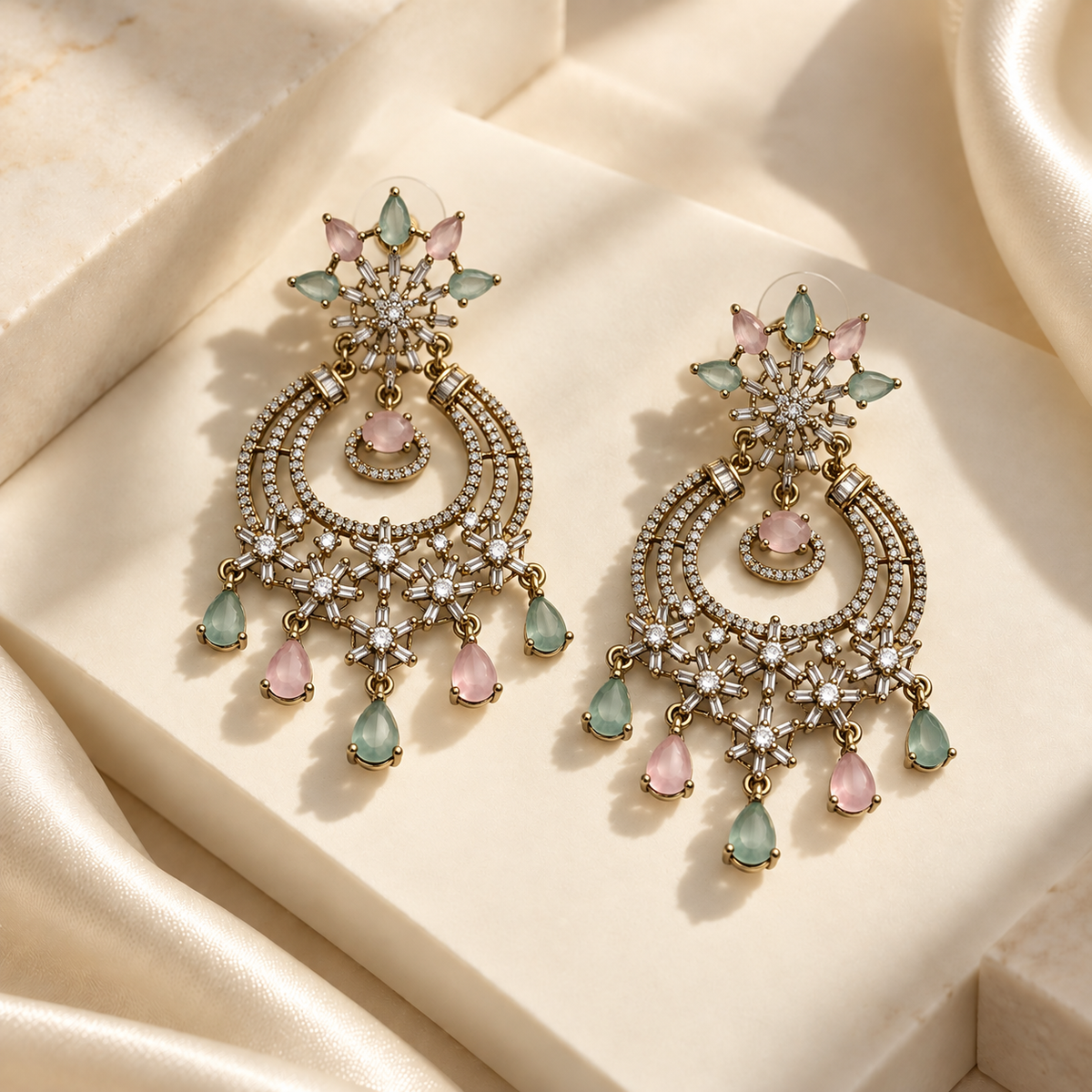 Beautiful Flower Drop Earrings
