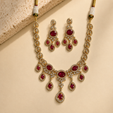 American Diamond Crystal Drop Necklace Set