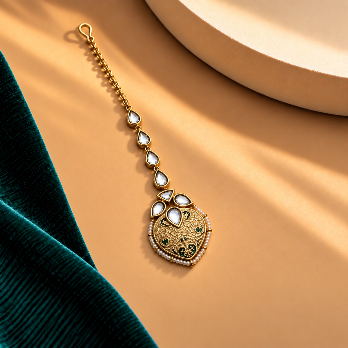 Curved Pattern Maang Tikka
