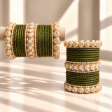 Drop Border Glass Bangle Set