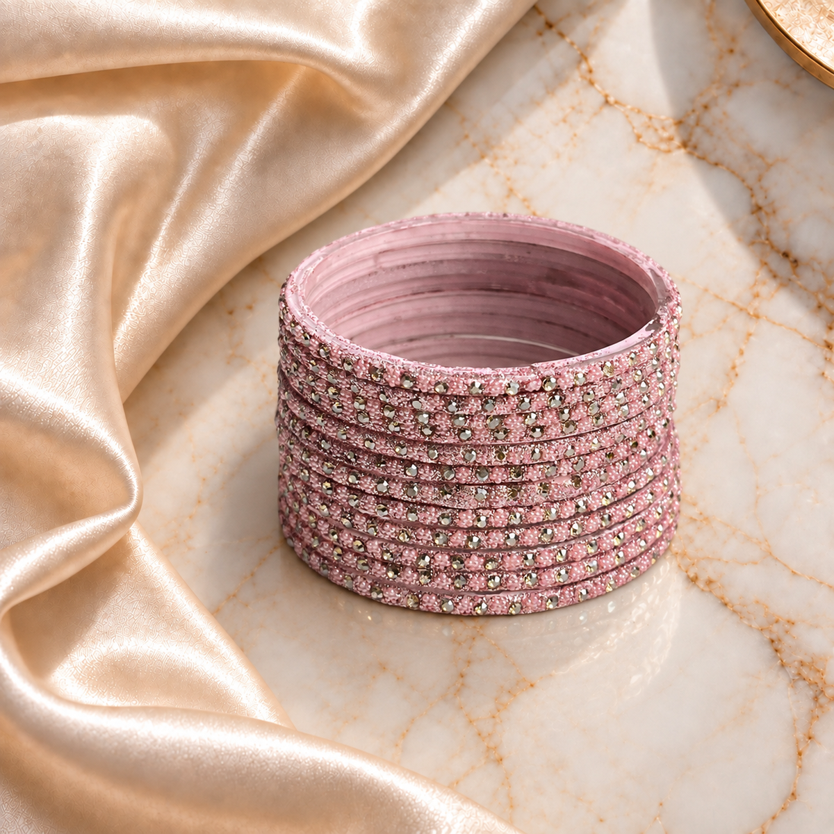 Flower stones glass bangles