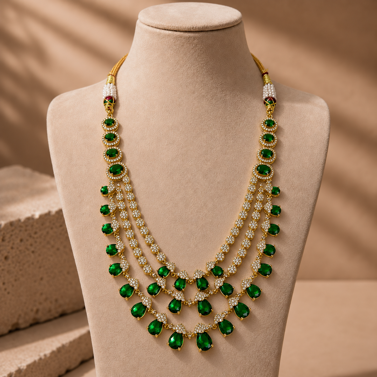 Pear Drop Tiered Necklace Set