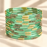 Pearl Line Glass Bangle
