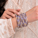 Pearl Line Glass Bangle