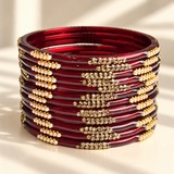 Pearl Line Glass Bangle