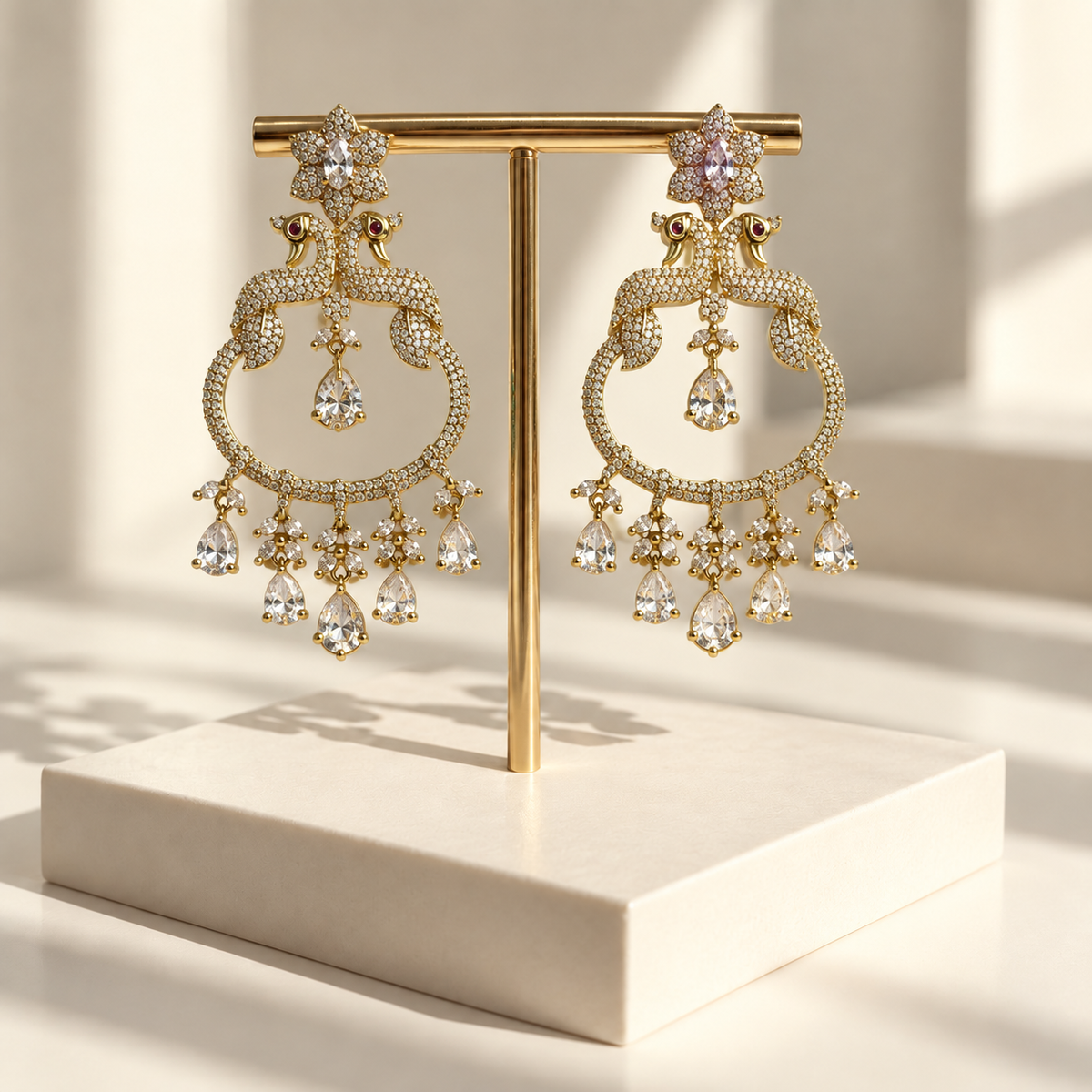 Royal Peacock Drop Earrings