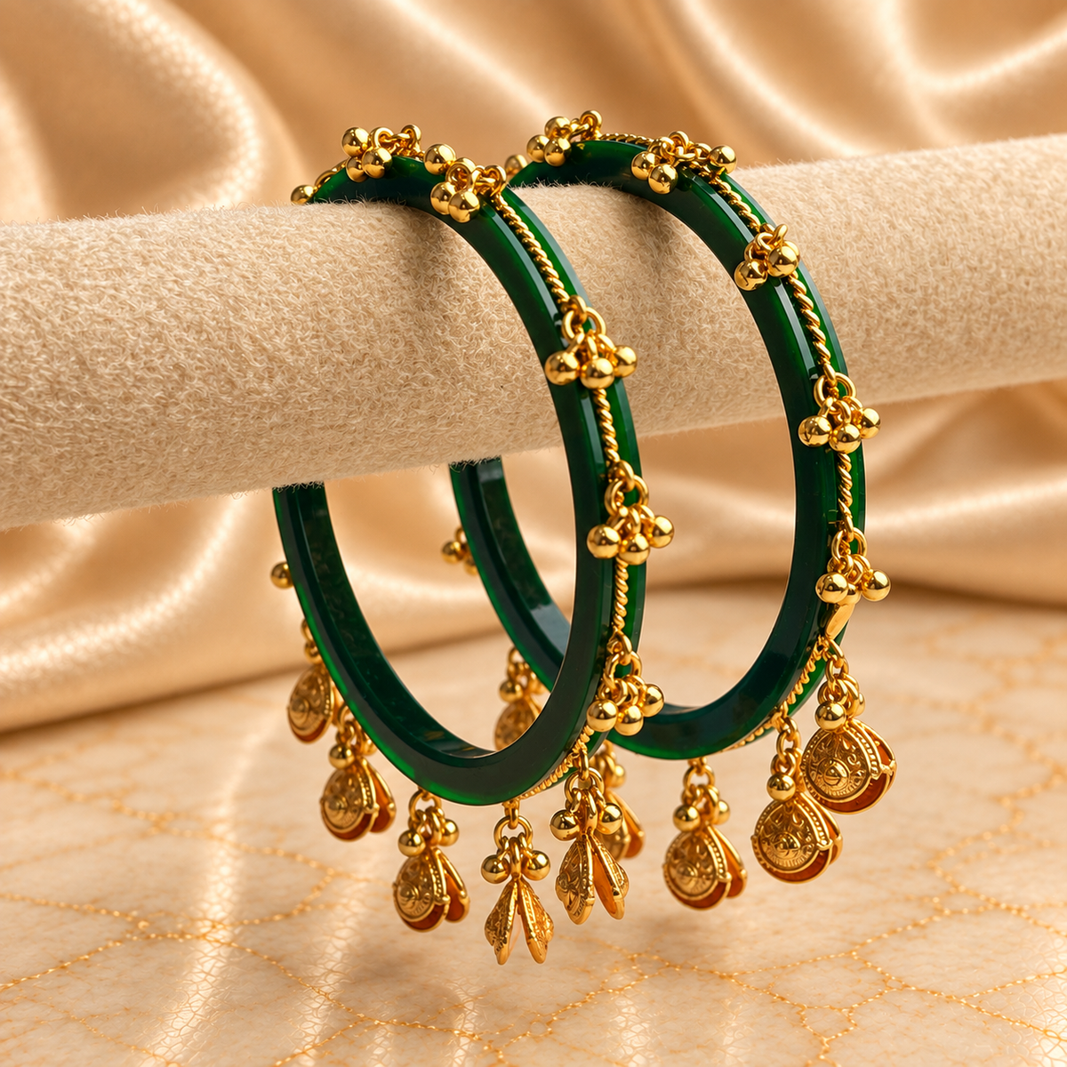 Golden Drop Acrylic Bangles