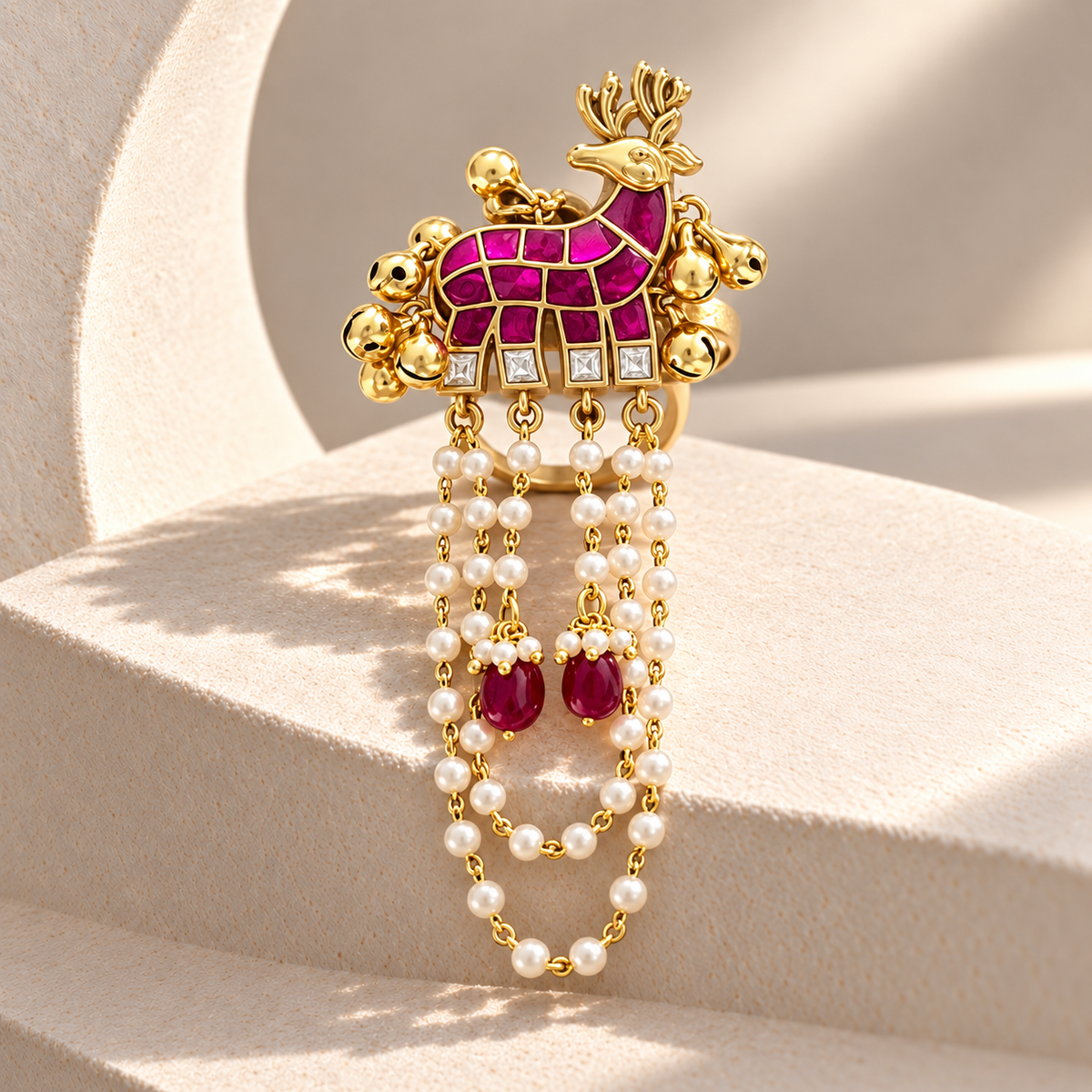Deer Ghungroo Ring