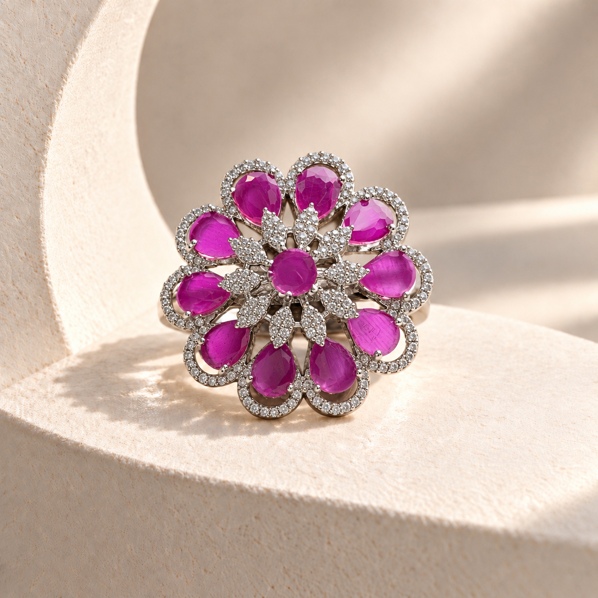 Teardrop Flower Ring